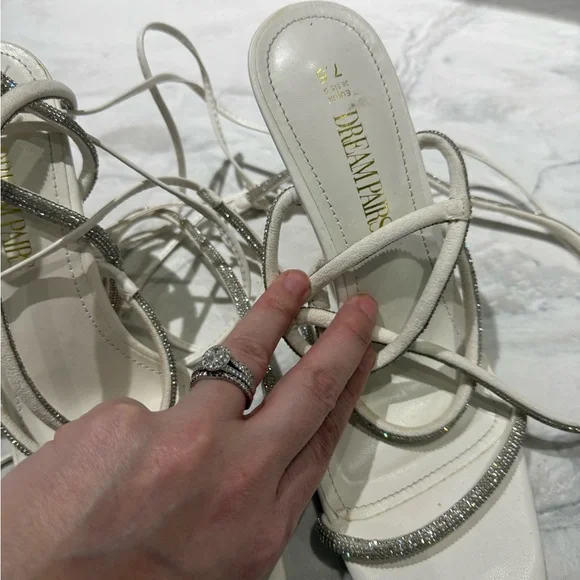 Elegant Silver Strappy Heels - Picture 5 of 7